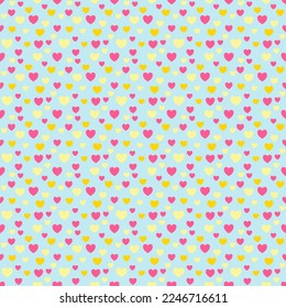 Pink heart white dots pastel green background vector seamless pattern, element for decorate valentine card, flannel tartan plain fabric textile printing, wallpaper and paper wrapping, vector seamless