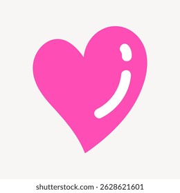 Pink heart with a white semicolon inside, symbolizing hope and love. The heart and semicolon design conveys a message of support and compassion. Hand drawn illustration vector.