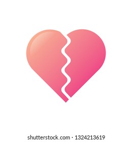 Pink heartbreak or broken vector illustration