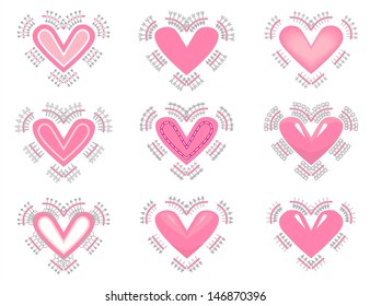 pink hearts