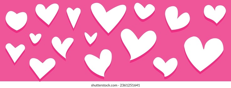 pink hearts in the air