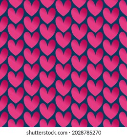 Pink hearts arranged in a seamless pattern.