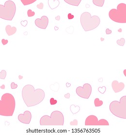 Pink hearts background design vector