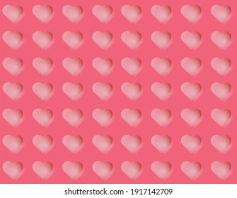 Antecedentes de corazones rosados. Fondo romántico para banner en el sitio web. Patrón vectorial sin cable. 