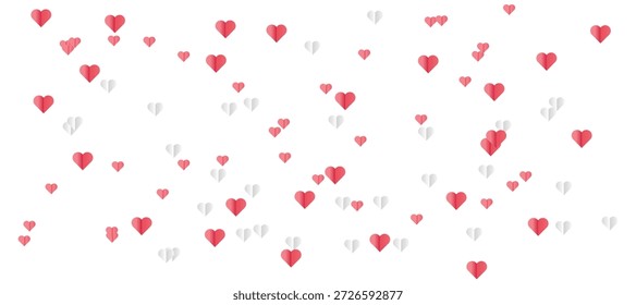 Rosa Herzen Hintergrund, romantisch niedlich rosa Herz Rand Muster. rosafarbene Herzen, flache Vektorgrafik. Valentinstag Element Dekoration. 