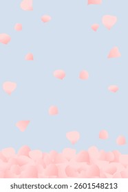 pink hearts background,  Sakura petals, cherry blossoms,