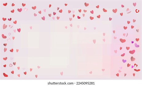 Pink hearts background. White and soft pink background with pink and red hearts. Meant for Valentine's day, wedding or general Love background