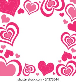 Pink Hearts Border Vector