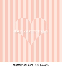 Pink hearts composition on striped background. Creative, elegant wallpaper. Happy Valentine`s Day postcard. Simple flat design. Modern poster. Love and joy. Op abstract art. Romantic Valentine`s print