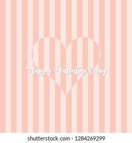 Pink hearts composition on striped background. Op abstract art. Creative, elegant wallpaper. Happy Valentine`s Day postcard. Simple flat design. Modern poster. Love and joy. Romantic Valentine`s print