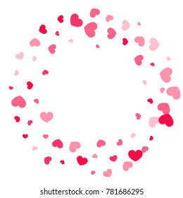 Pink Hearts Confetti Falling On White Stock Vector (Royalty Free ...