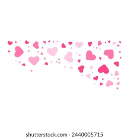 Rosa Herzen Eckpartikel. Vektorgrafik.