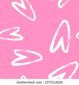 Pink hearts cute trendy seamless pattern with texture. Applicable for paper or textile print, web and other backgrounds.