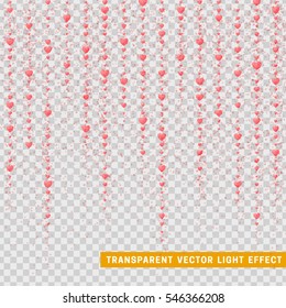Pink hearts decoration element, isolated on transparent background. fall red heart shape
