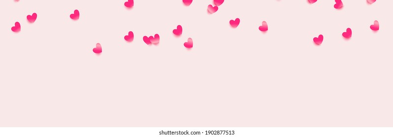 Rosa Herzen, dekorative Designelemente für Valentinstag. Vektorgrafik