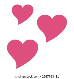 Pink hearts design flat icon