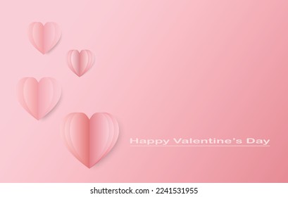 Pink hearts are designed in papercut style for use in various graphics from Valentine's Day. Mother's Day and weddings, etc.