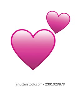 Pink hearts emoji vector illustration, red heart clip art design, flat design heart. svg