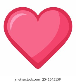 Pink hearts emoji vector illustration, red heart clip art design, flat design heart. vector illustration on white background