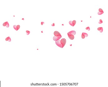Pink hearts falling banner backdrop. Romantic emotions vector symbols. Trendy anniversary celebration background. Love concept hearts flying beautiful banner backdrop.