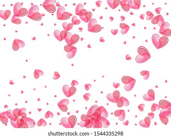 Pink hearts falling graphic design. Love and friendship vector symbols. Trendy Valentine's card background. Amour concept heart shapes beautiful graphic design.