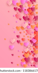  Pink Hearts Falling on Pink Background. Illustration with Pink Hearts for your Design.
    Wedding Background for Greeting Card, Invitation or Banner.
 Vector illustration