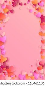  Pink Hearts Falling on Pink Background. Illustration with Pink Hearts for your Design.
    Wedding Background for Greeting Card, Invitation or Banner.
 Vector illustration