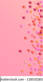  Pink Hearts Falling on Pink Background. Illustration with Pink Hearts for your Design.
    Wedding Background for Greeting Card, Invitation or Banner.
 Vector illustration