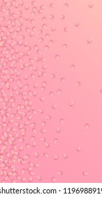  Pink Hearts Falling on Pink Background. Illustration with Pink Hearts for your Design.
    Wedding Background for Greeting Card, Invitation or Banner.
 Vector illustration