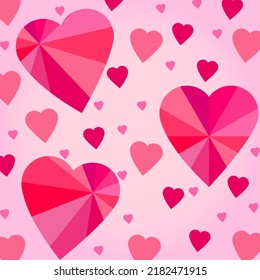 pink hearts with geometric design