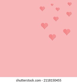 pink hearts with gradient on pink background
