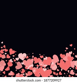 Pink Hearts Greeting Card Layout Design 
