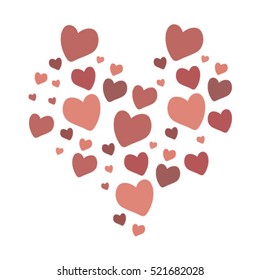 Pink hearts. Hand drawn
