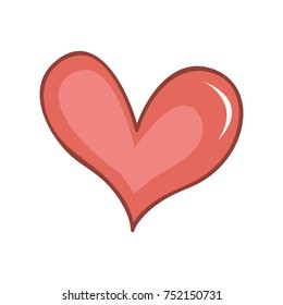 Pink hearts have shadows. Vector illustration.
