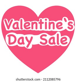 pink hearts with label text for valentine's day sale