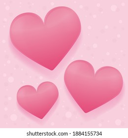 Pink Hearts Love Emoji Icon. Vector illustration Valentine's Day.