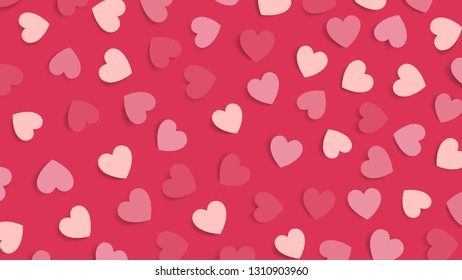 pink hearts and love pattern background. valentines vector illustration