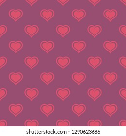 Pink hearts love seamless background pattern, Valentine day