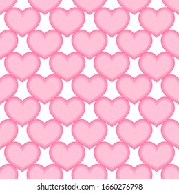 Pink hearts love seamless background pattern, Valentine day