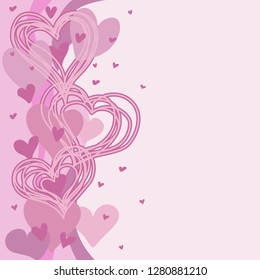 pink hearts on a pink background