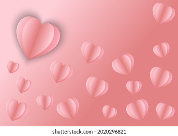 Pink hearts on a pink background.