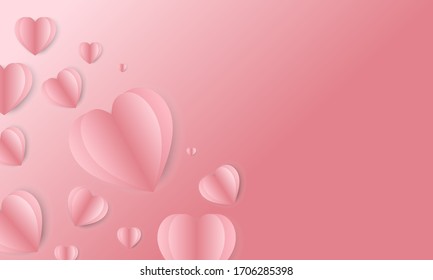 Pink hearts on pink background Illustration and vector