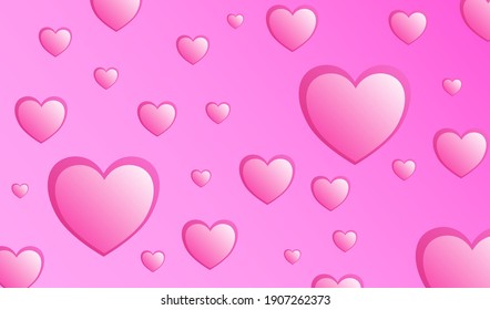 
Corazones rosados en el fondo rosado 
vector adecuado para el día de San Valentín.