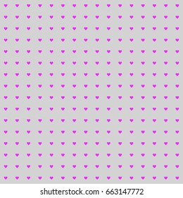 pink hearts on gray background. pastel vector seamless pattern