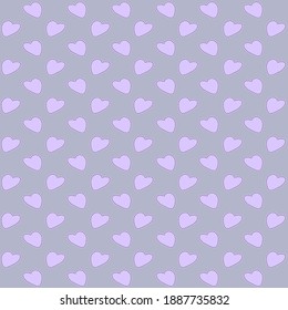 Pink hearts on an grey background. Romantic pattern. For valentine's day. For fabric, textile, wallpaper and background. Vector illustration.