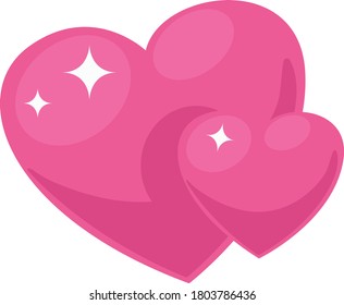 
pink hearts on simple background valentines day couple