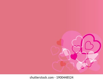 Corazón rosado en papel pintado rosado. diseño plano. ilustración vectorial