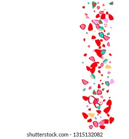 Pink hearts on a white background. Children's style.