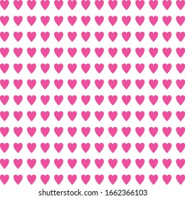 pink hearts on a white background vector pattern