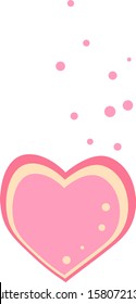 Pink hearts on white background.Vector illustration.For prints, books, bags Wallpaper, textiles, greeting cards.

